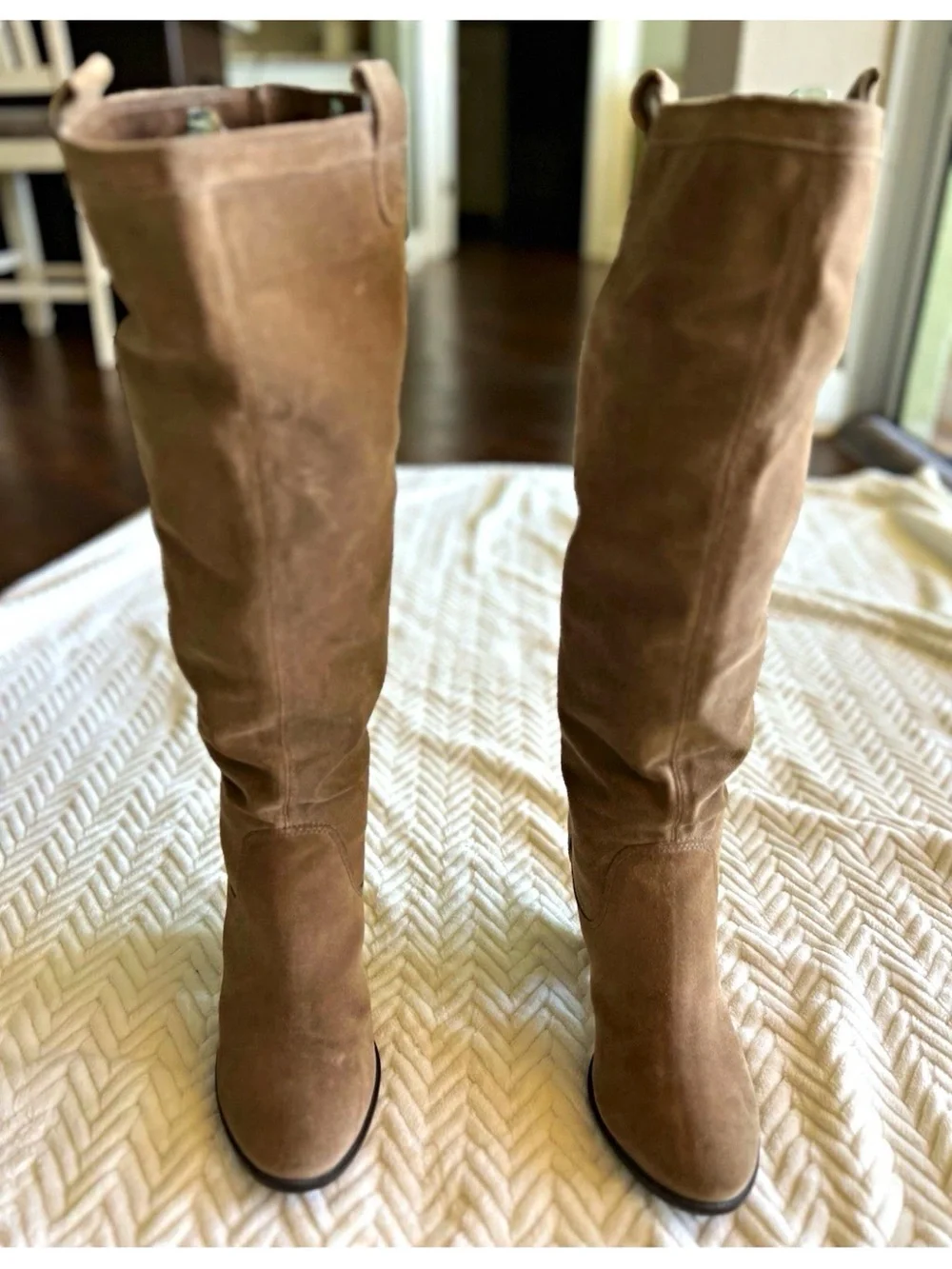 Vince Camuto Tall Suede Over-the-Knee Boots - Taupe/Tan